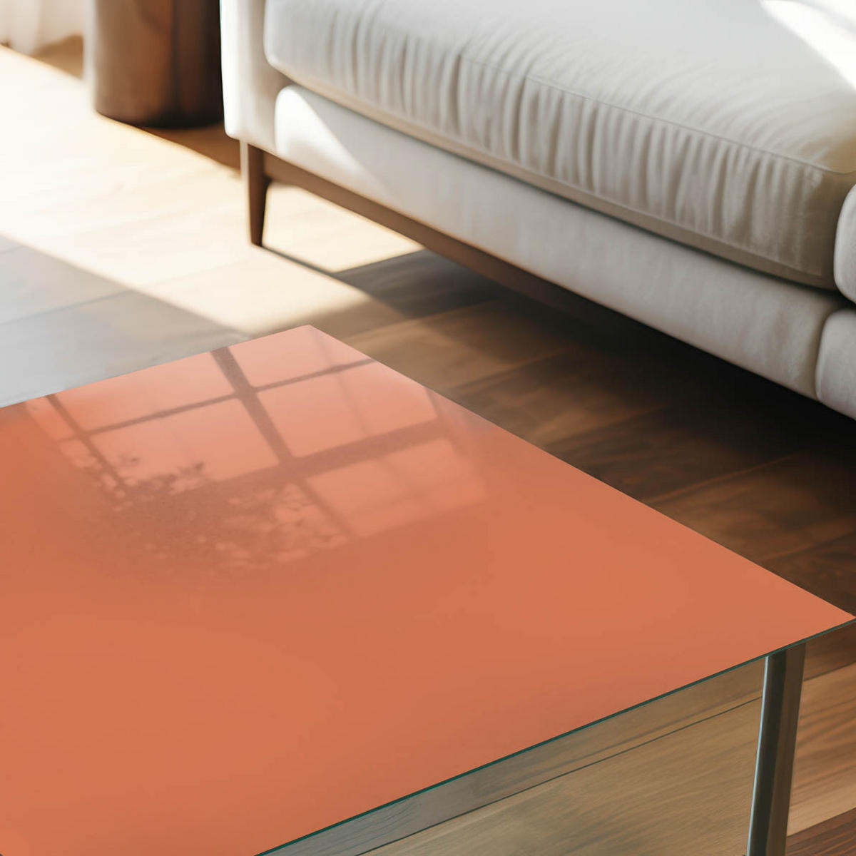 GLASPLATTE 80x60 cm – Kräftiges Orange - Blau, Glas (0.4/80/60cm) - ArtPrintCave