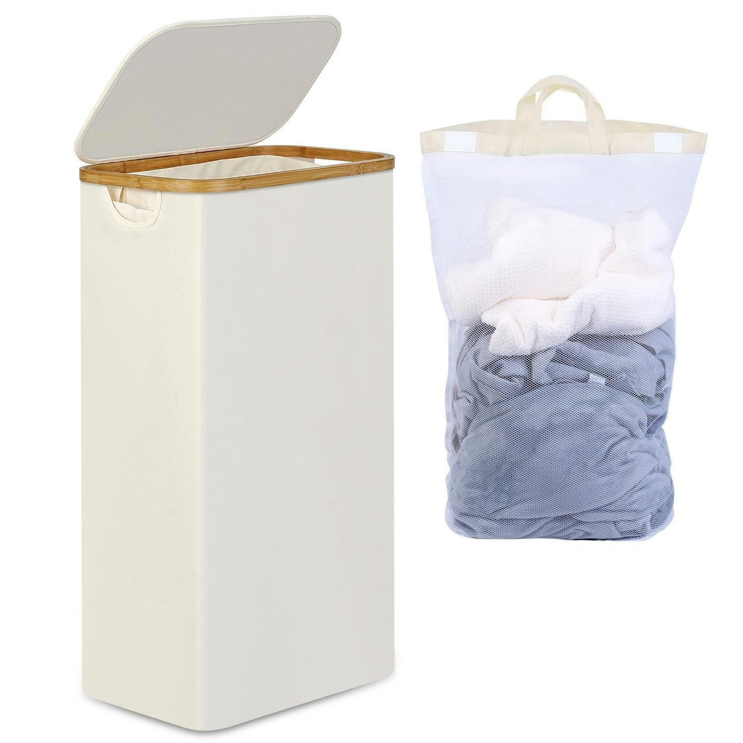 WÄSCHEKORB mit Deckel 75L Beige - Beige, Naturmaterialien (25/70/44cm)