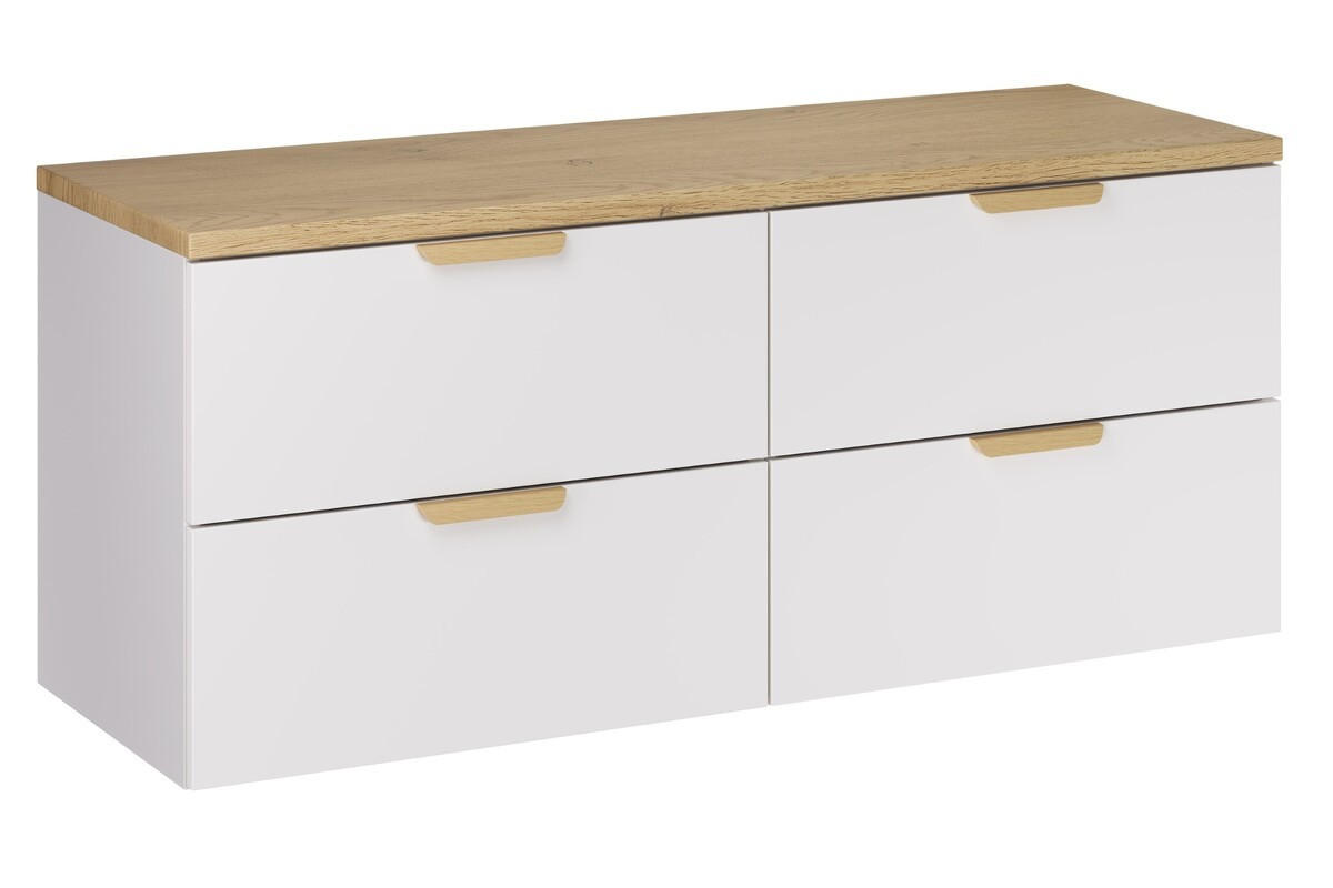 WASCHBECKENUNTERSCHRANK 120 cm 3 Teile - Aster White A BM426 in Weiß/Matt - Weiß, Holz (120/50/46cm)