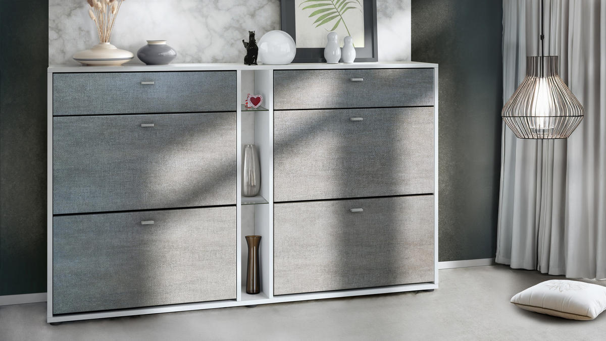 SCHUHSCHRANK Today Fronten in Braun meliert - Graubraun, Holzwerkstoff (155.5/95/28cm) - Vladon