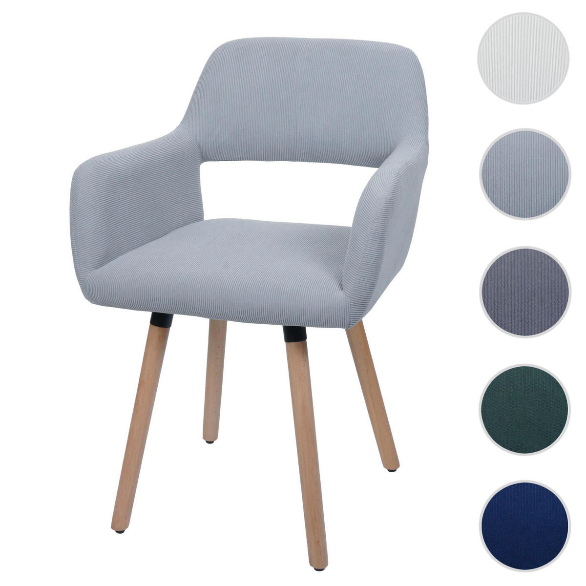 ESSZIMMERSTUHL Hellgrau - Hellgrau, Textil (56/80/53cm) - MCW