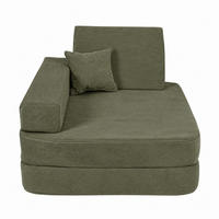 KINDERSESSEL 5 in 1 ausklappbar Cordsamt Forrest Khaki - Olivgrün, Textil (80/24/80cm) - AngeLove