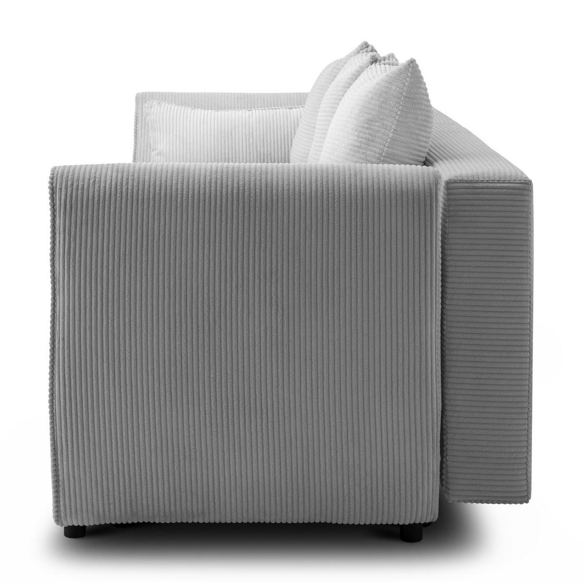 SOFA ASPEN Zweisitzer mit Schlaffunktion, Anafi 02 - Hellgrau, Textil (267/94/95cm) - Lookway