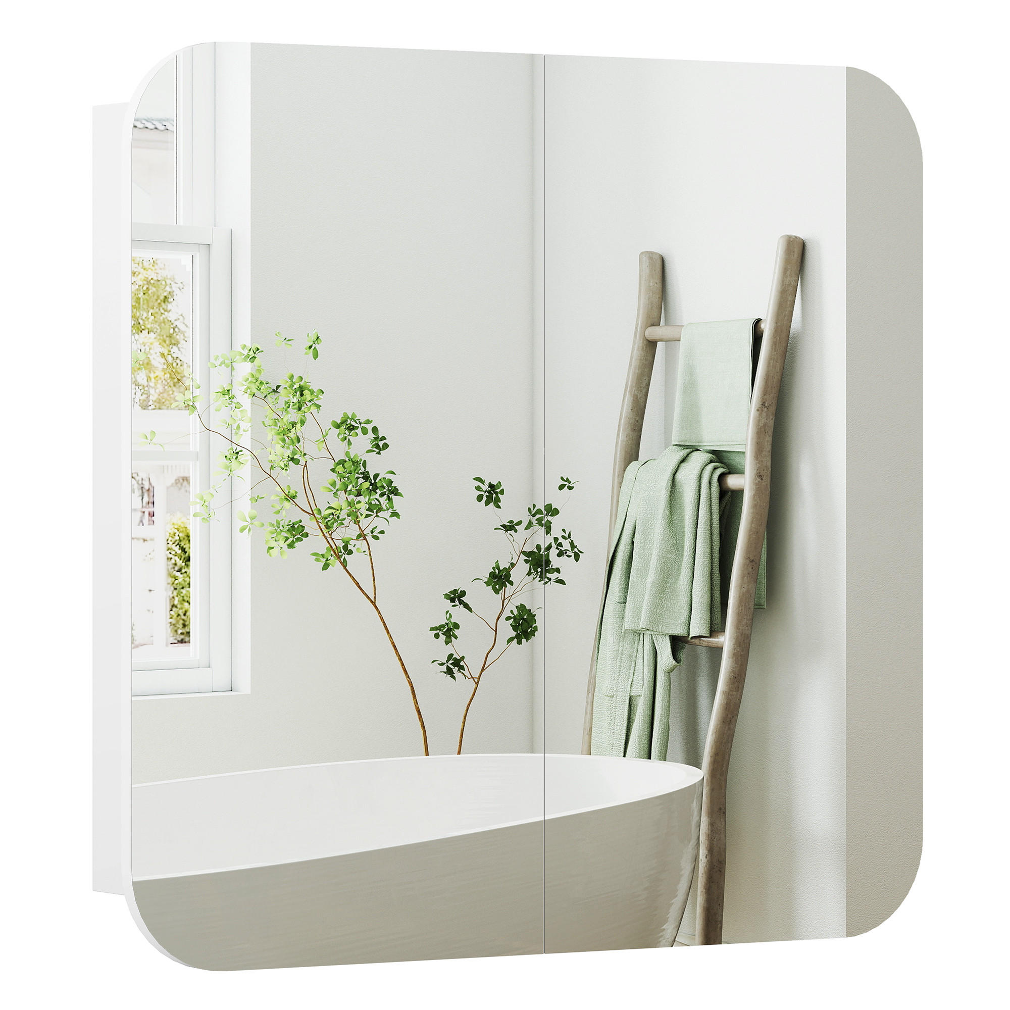 ComfortXL Spiegelschrank Weiß 68x66x13 cm