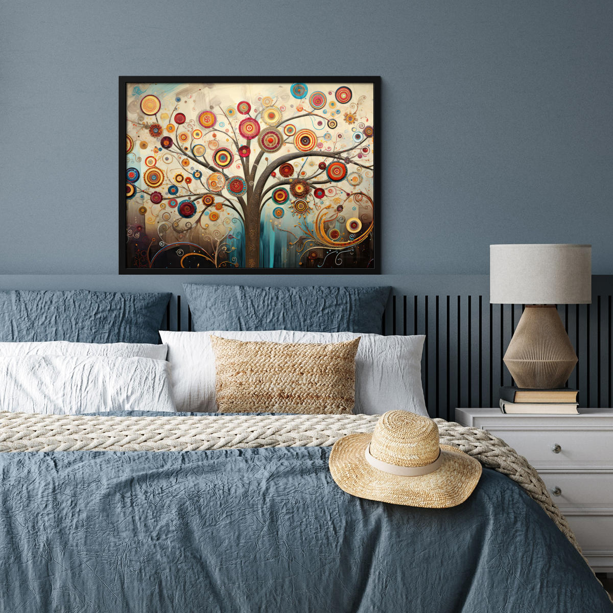 POSTER MIT RAHMEN Baum - Baum des Lebens - Farbe 80x60 cm - Braun, Papier (80/60cm) - MuchoWow