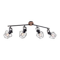 DECKENLEUCHTE Metall Schwarz Holzoptik - Schwarz, Holz (110/10.9/30.5cm)