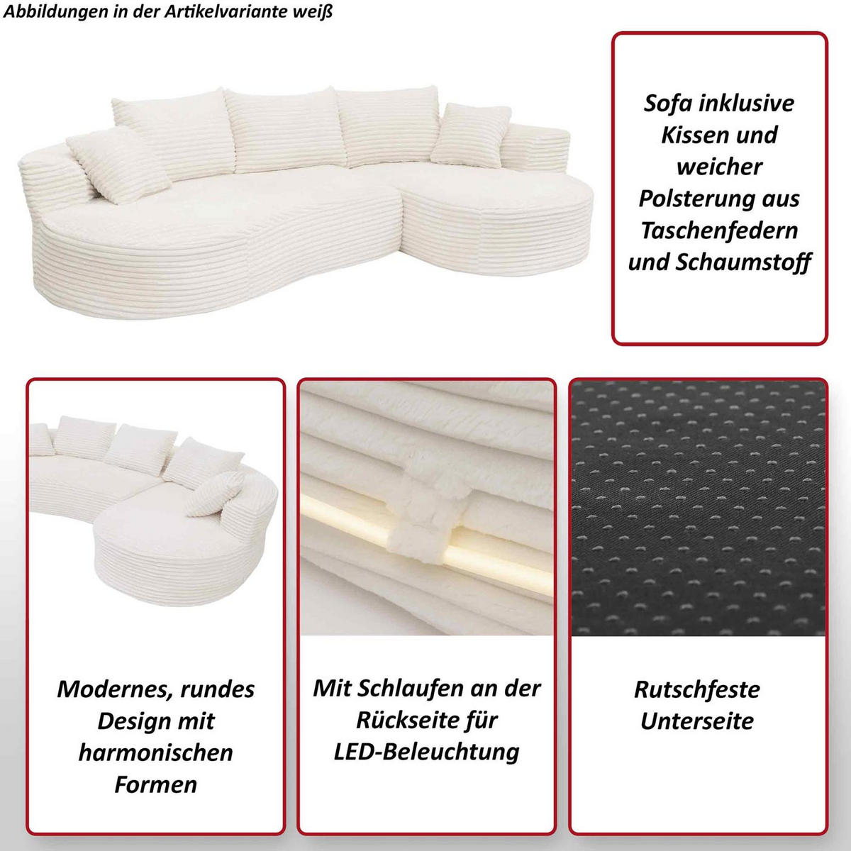 SOFA-GARNITUR Hellgrau - Hellgrau, Textil (296/61/159cm) - MCW