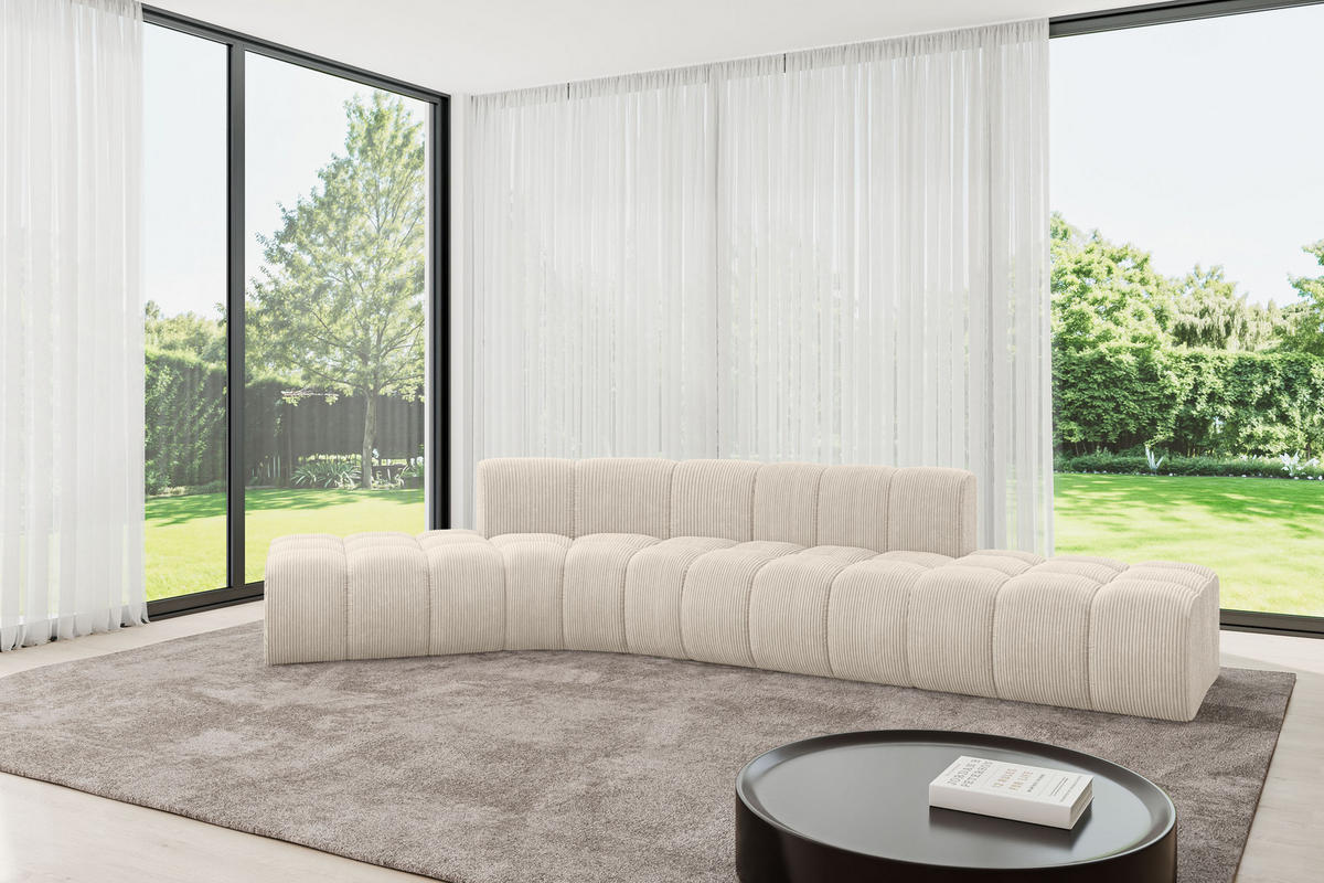 ECKSOFA modulares Sofa Solven-L1 - 380x174x70 cm Beige - Beige, Holzwerkstoff/Textil (380/174cm) - ALTDECOR