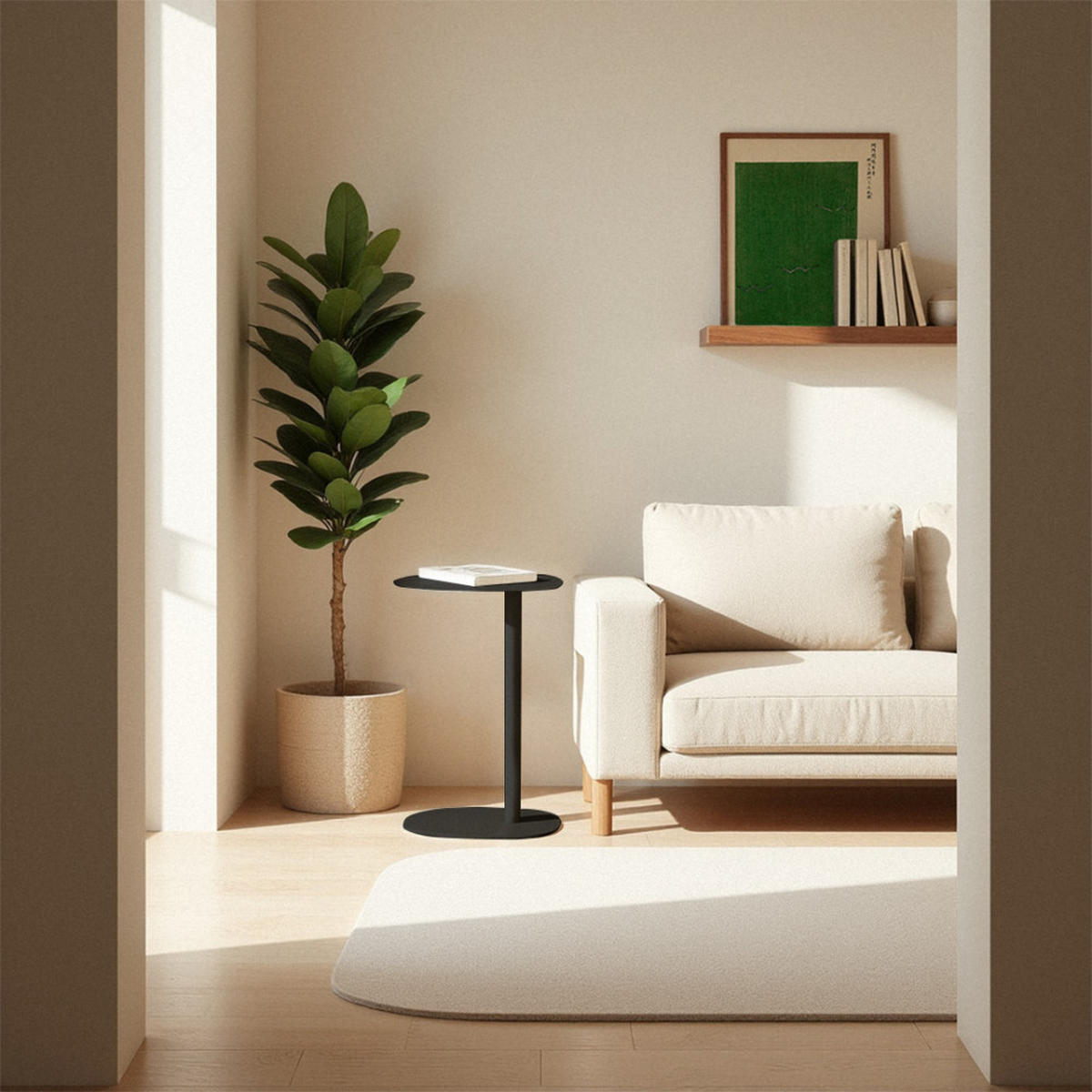 METALL-BEISTELLTISCH H66cm - Sidy - Schwarz - Schwarz, Metall (28/42/66cm) - Drawer