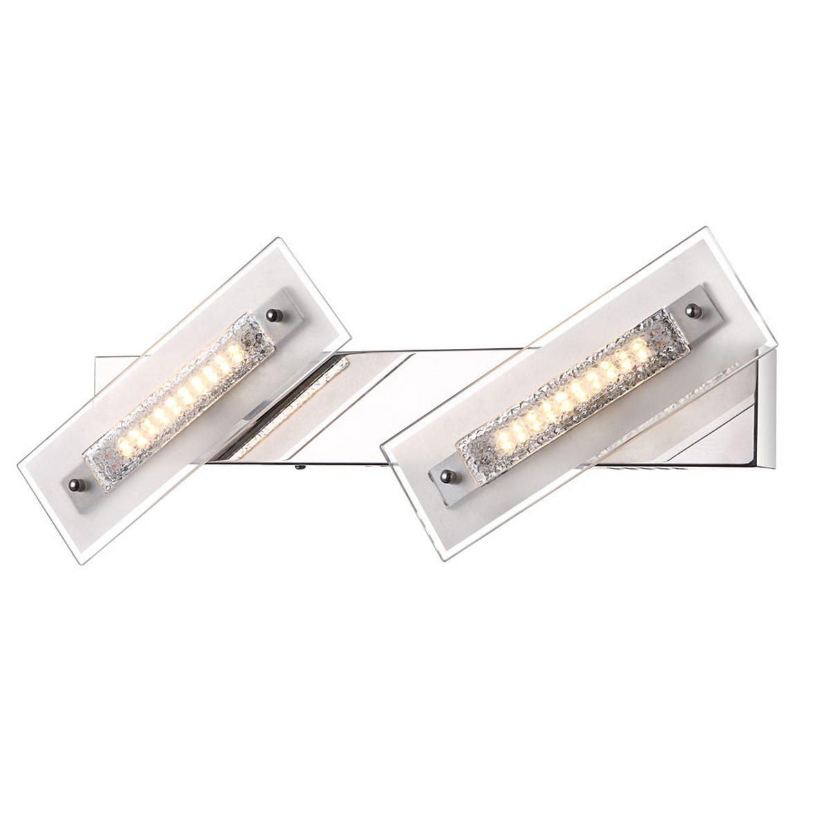 LED Wandleuchte Klar Kristall Rarenium 2er Set - Klar, Glas (8/11.5/49cm) - Globo Lighting