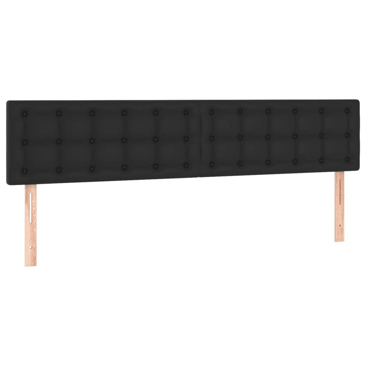 BOXSPRINGBETT MIT MATRATZE & LED SCHWARZ 180X200 CM KUNSTLEDER - Schwarz, Leder/Holz - vidaXL