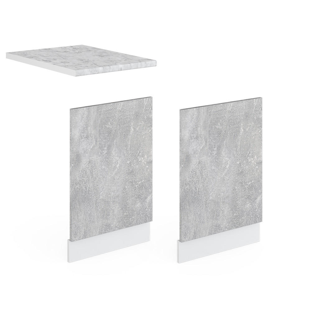 FRONTBLENDE R-Line Beton 45 cm, AP Marmor - Schieferfarben/Hellgrau, Holzwerkstoff (45/57.2/1.6cm) - Vicco