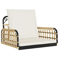 HÄNGESTUHL mit Kissen 63x58x39 cm Poly Rattan und - Braun, Holz (60/39/58cm) - furnicato