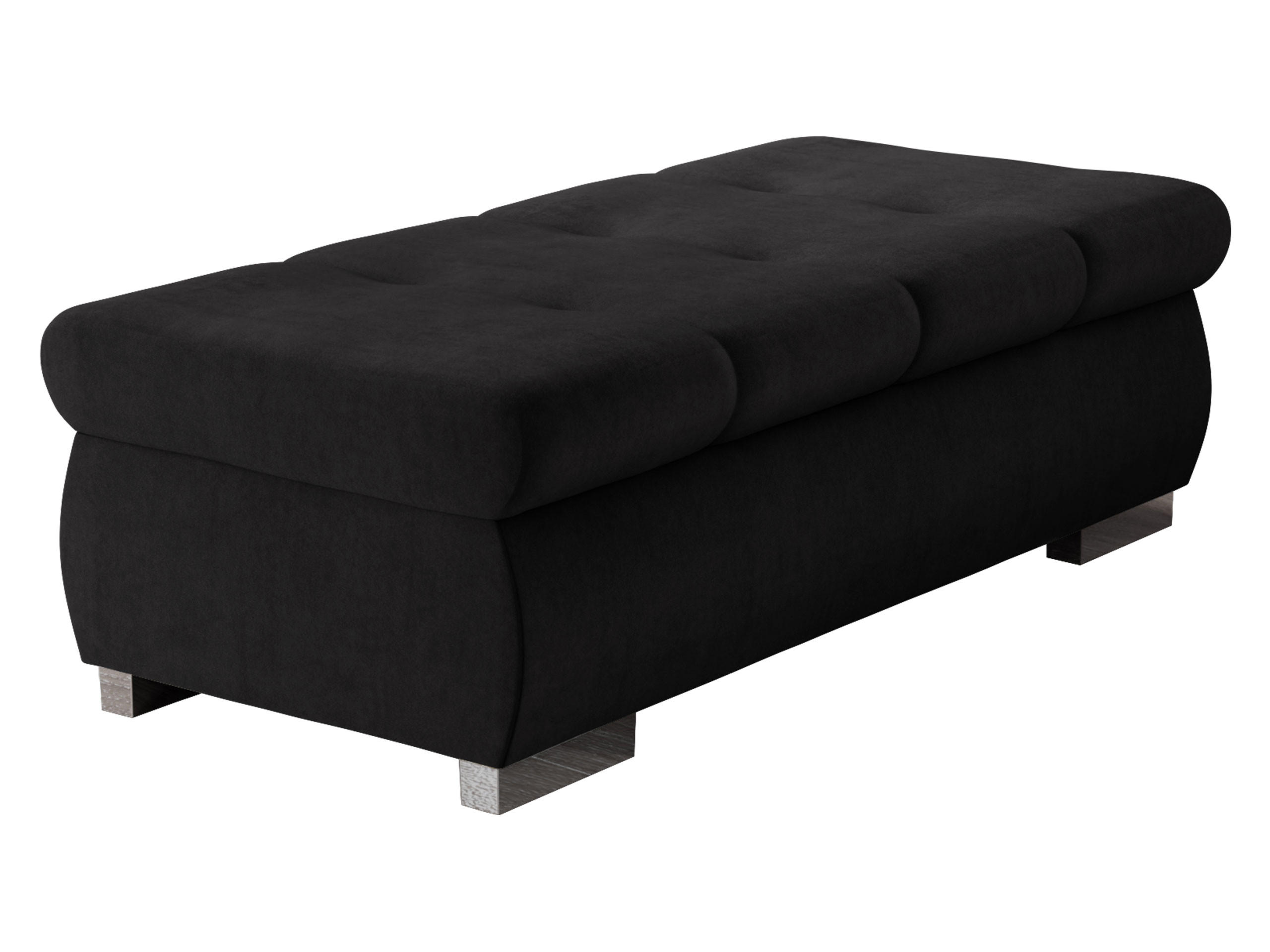 POLSTERHOCKER Orkan Groß - Silberfarben/Schwarz, Holz/Textil (120/39/60cm) - MIRJAN24