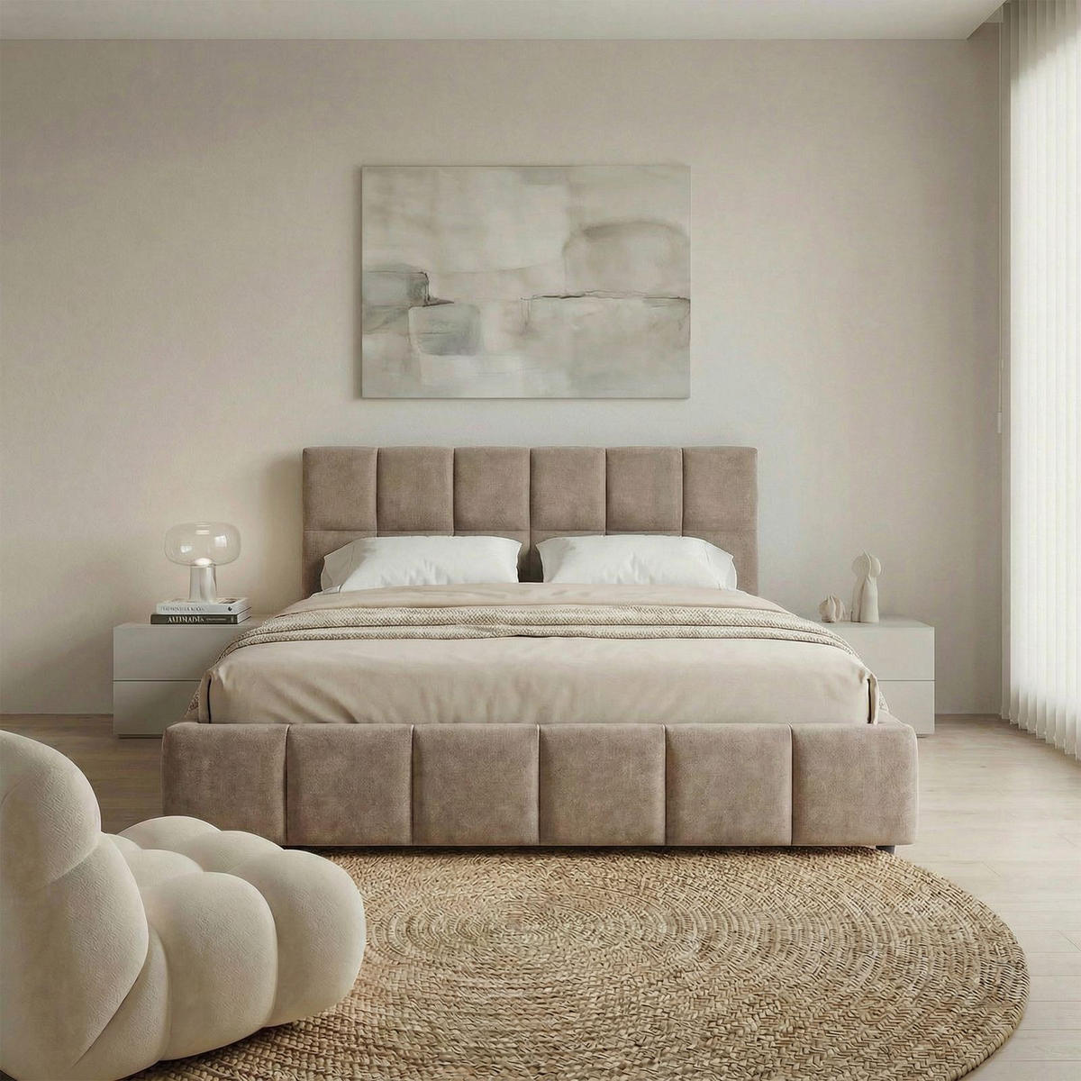 POLSTERBETT EMILIA 180x200 cm braun - Braun, Textil (180/200cm) - IDIMEX