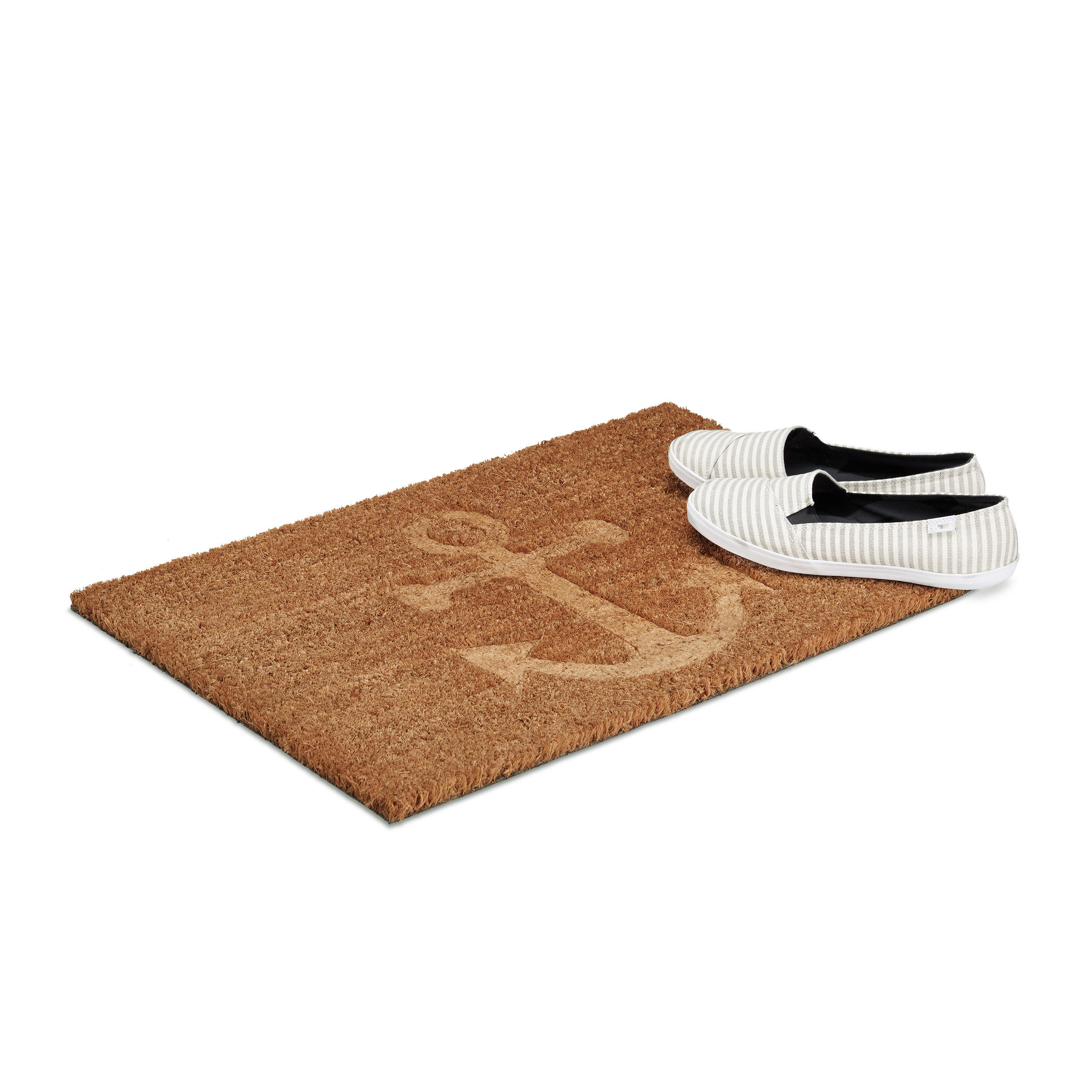 FUSSMATTE - Hellbraun, Kunststoff/Textil (60/40cm) - Relaxdays