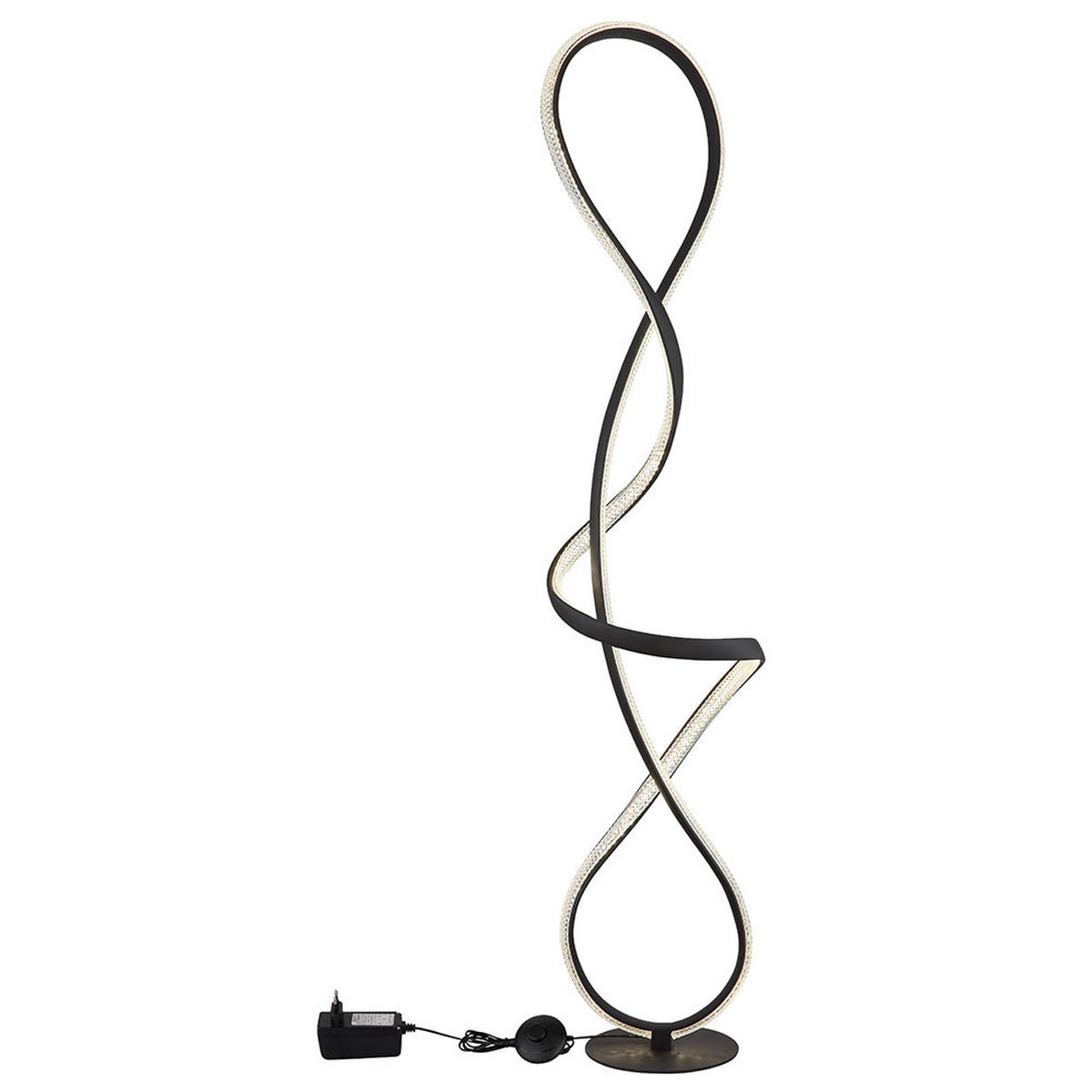 LED STEHLEUCHTE Kristalloptik Schwarz Matt - Schwarz, Metall (26/20/132.5cm) - Globo Lighting