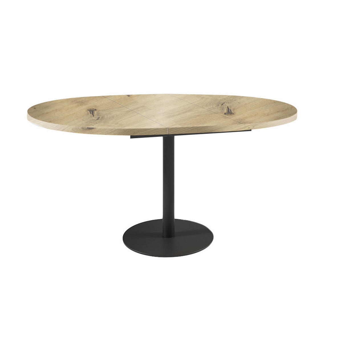 ESSTISCH Borte Eiche Artisan / Schwarz 100/138 / 100 / 76cm - Schwarz/Eiche Artisan, Holz/Holzwerkstoff (100/100/76cm) - Feldmann-Wohnen