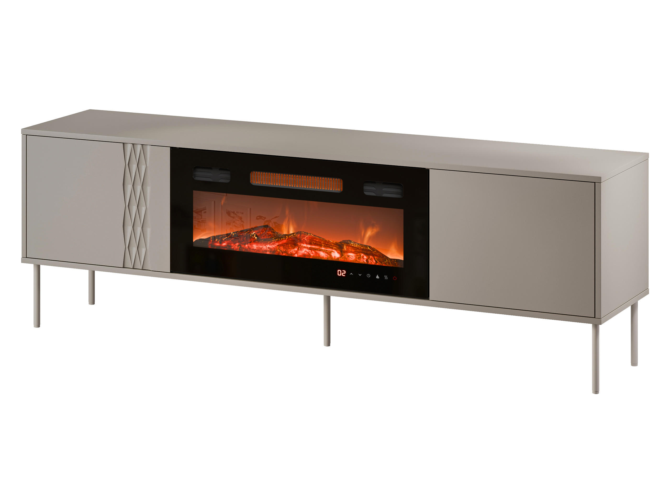 TV-LOWBOARD Tresse 180 EF mit Kamin - Beige, Holzwerkstoff/Metall (180/55/40cm) - MIRJAN24