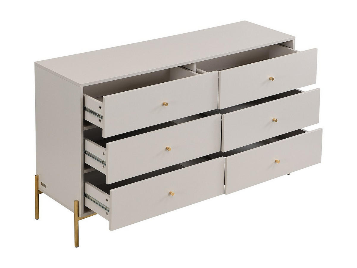 KOMMODE - 140 cm x 40 cm - holz - beige, goldfarben Milavia - Beige/Goldfarben, Holz (140/82/40cm) - Vente-Unique