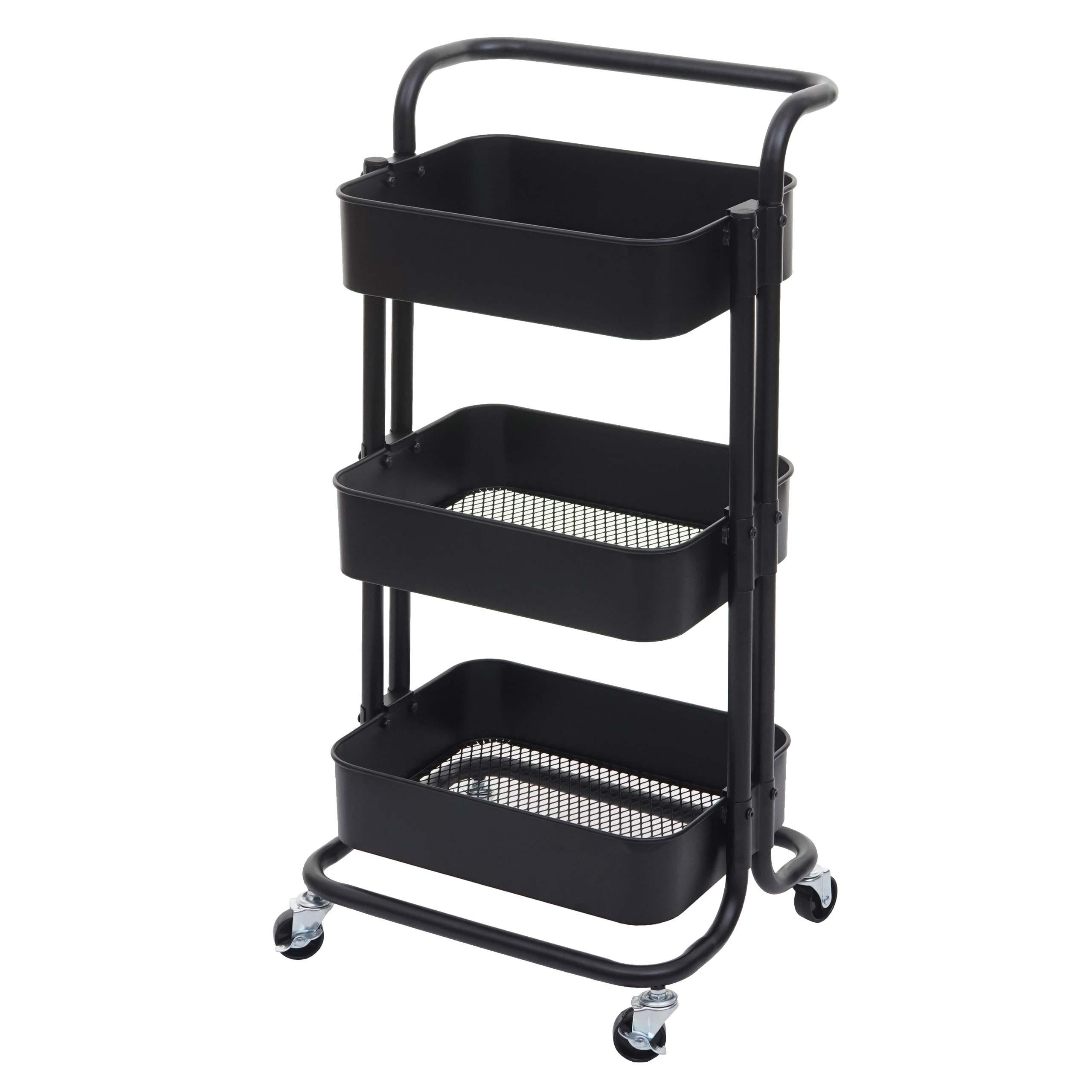 SERVIERWAGEN MIT GRIFF Schwarz - Schwarz, Metall (44/86/37cm) - MCW