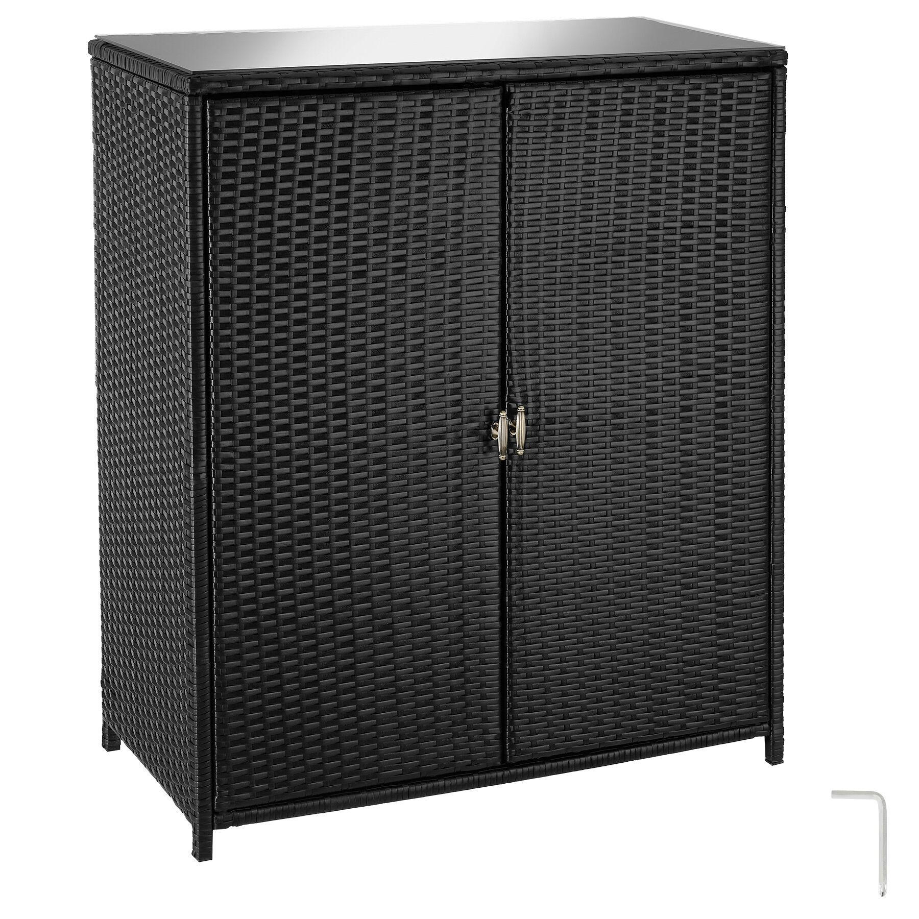 GARTENSCHRANK Monza, 84,5 x 40,5 x 103,5 cm, schwarz - Schwarz, Kunststoff (84.5/103.5/40.5cm) - tectake