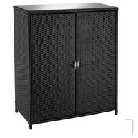 GARTENSCHRANK Monza, 84,5 x 40,5 x 103,5 cm, schwarz - Schwarz, Kunststoff (84.5/103.5/40.5cm) - tectake