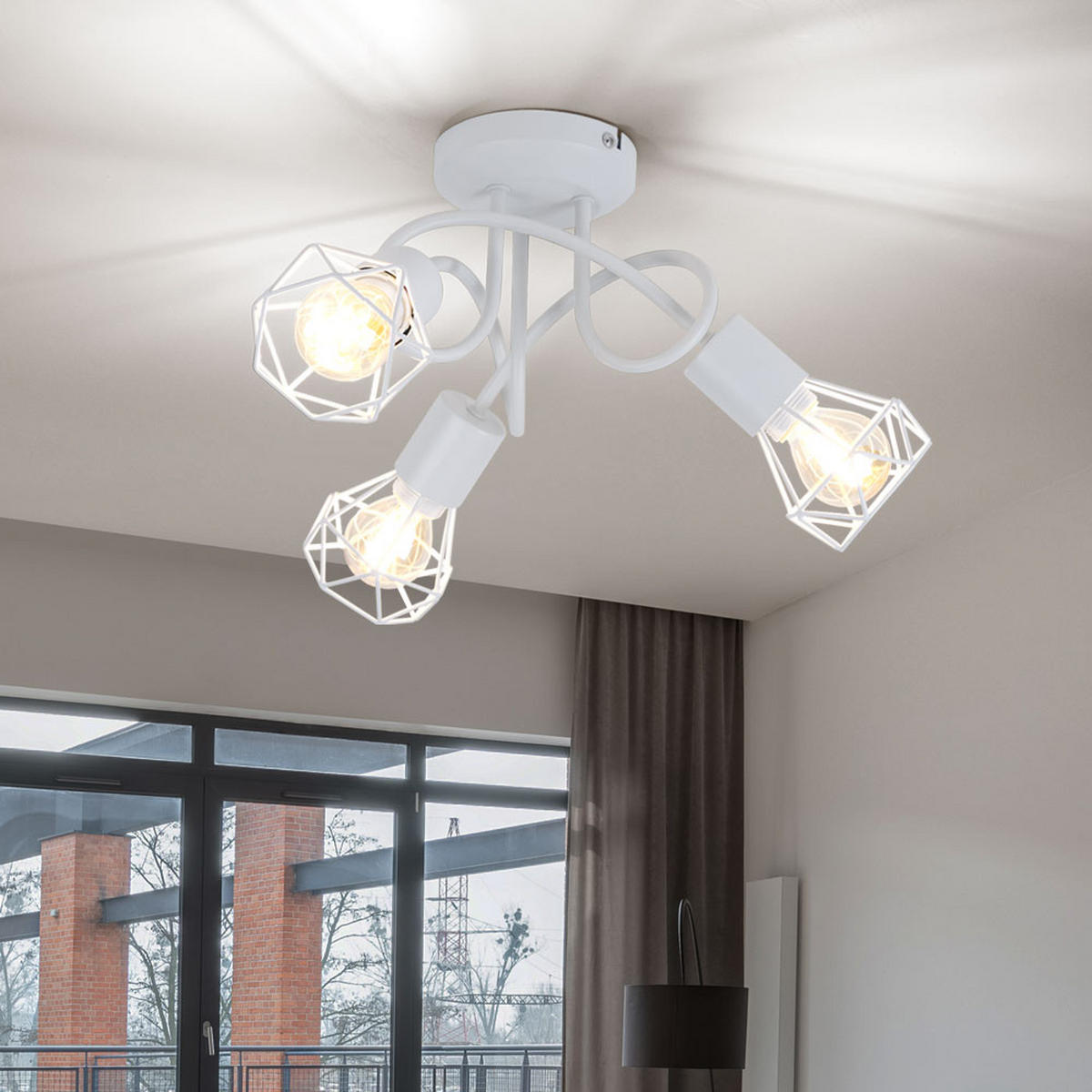 LED DECKENLEUCHTE Metall Weiß Rund - Weiß, Metall (36/36/20cm) - Globo Lighting