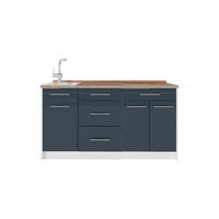 KUCHYNSKÝ BLOK Fame-Line, Tmavo modrá vysoký lesk/biely, 150 cm, AP Oak - biela/tmavomodrá, kompozitné drevo (150/82/60cm) - Vicco
