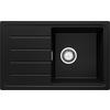SPÜLBECKEN Kopenhagen Easy, 2-er set Schwarz Metallic 70/44 cm 1 Becken + Ablauf-Set ab 45er Unterschrank - Chromfarben/Schwarz Hochglanz, Kunststoff (70/20/44cm) - Primagran