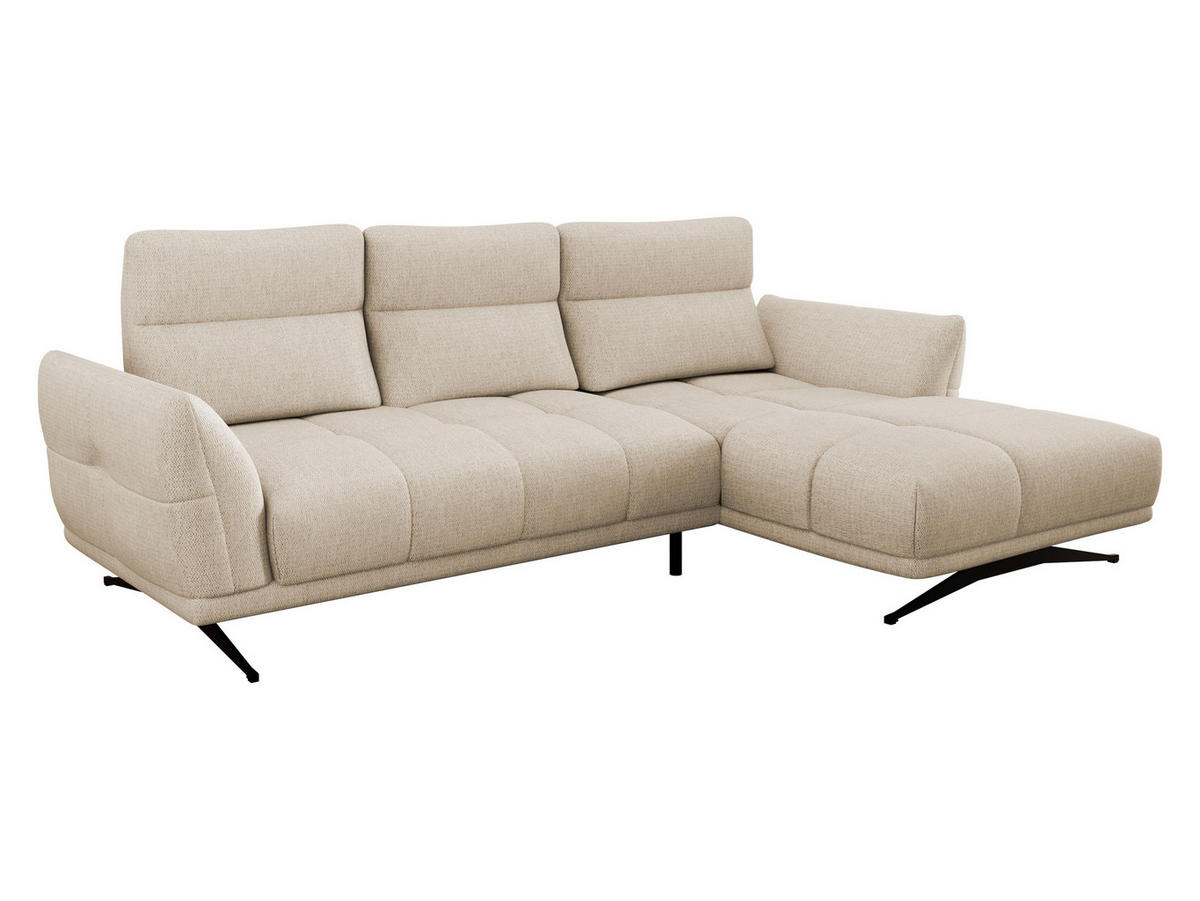 ECKSOFA Giovanni Z LCH, Seite: Rechts 2R-LC - Creme/Schwarz, Holz/Textil (298/195cm) - MIRJAN24