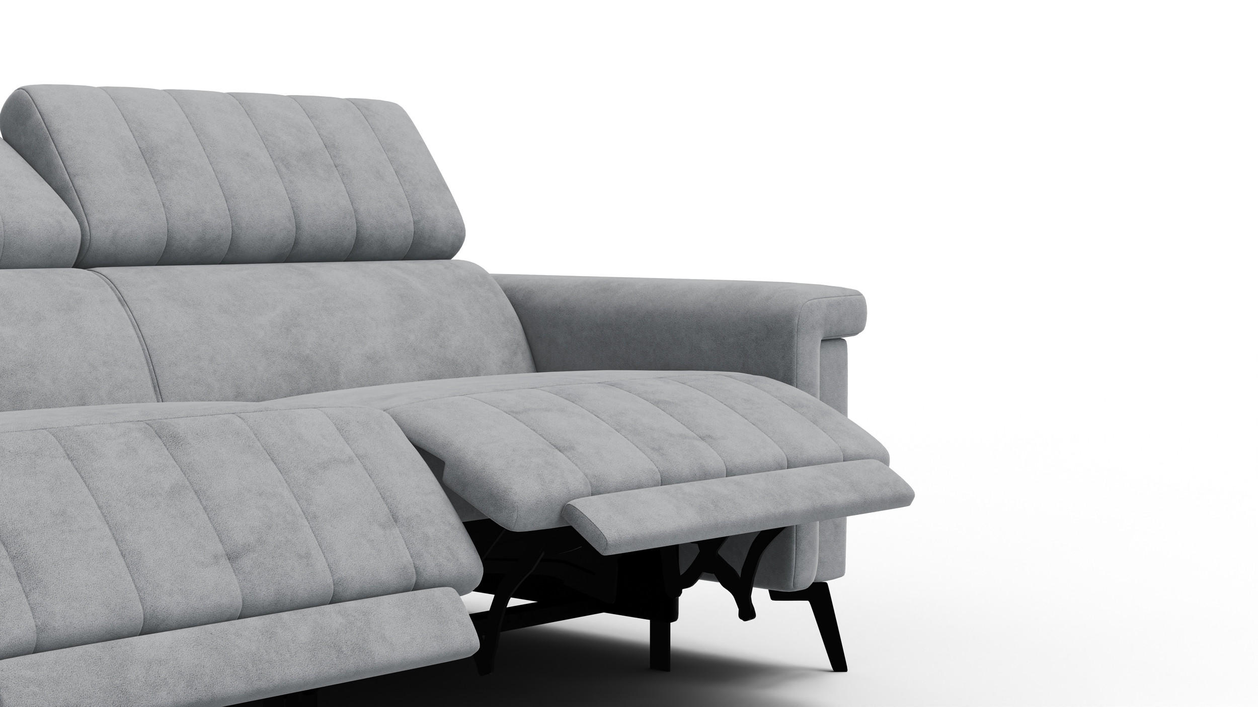 Thumbnail - Courtois Laville Relaxsofa, Grau, Textil, 3-Sitzer, 194x80x105 cm, Wohnzimmer, Sofas & Couches, Sofas, Heimkino Sofas