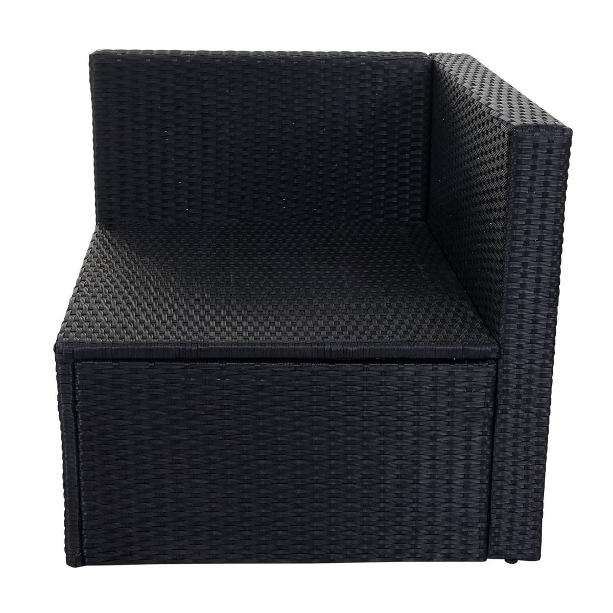 GARTEN-SET Poly-Rattan Anthrazit Kissen Dunkelgrau - Anthrazit, Metall - PROREGAL