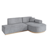 ECKSOFA Ottomane Rechts ARRIO-L1 - 243x171x83 cm Hellgrau - Grau, Holzwerkstoff/Textil (243/171cm) - ALTDECOR
