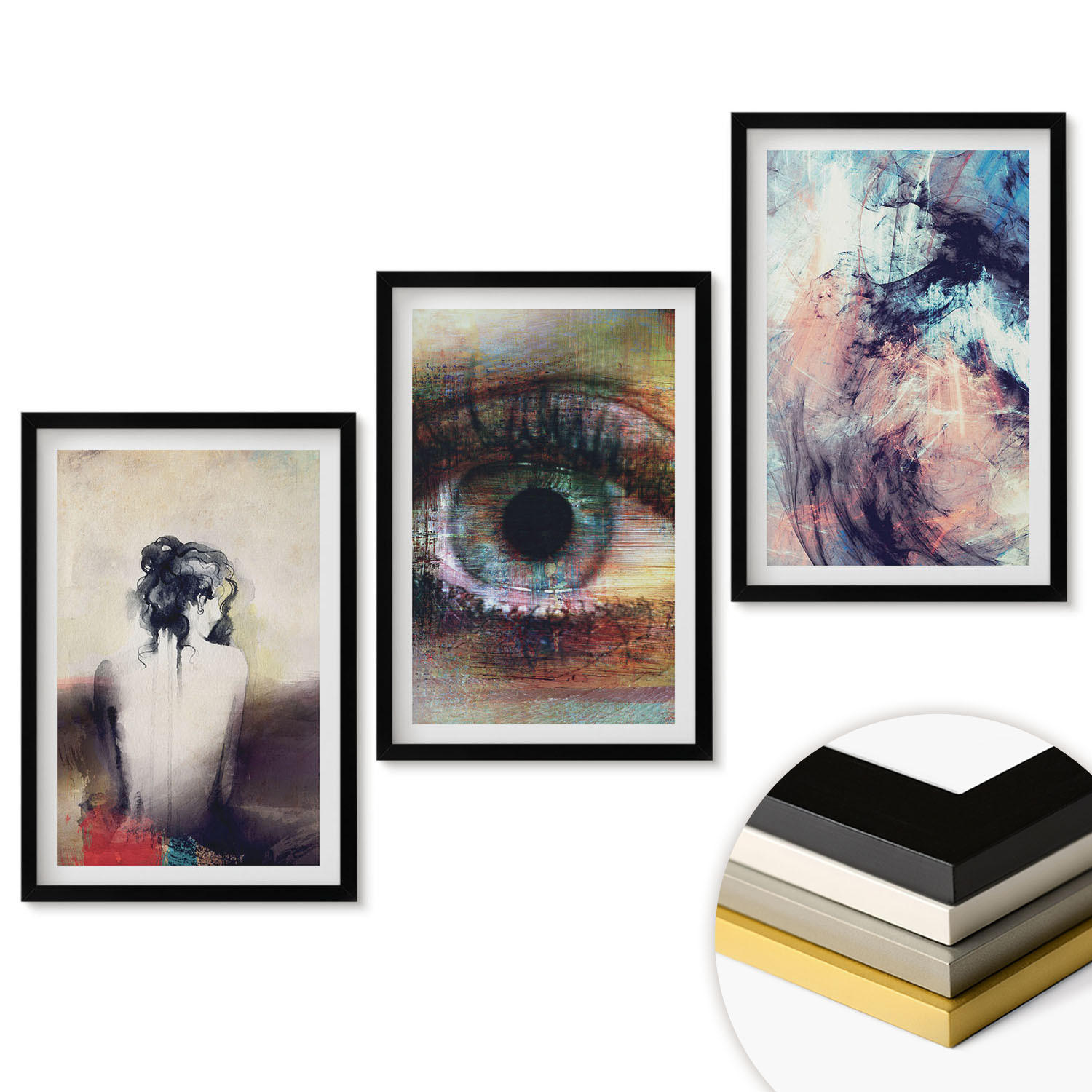 ArtPrintCave Wandbilder Schwarz 40x60 cm
