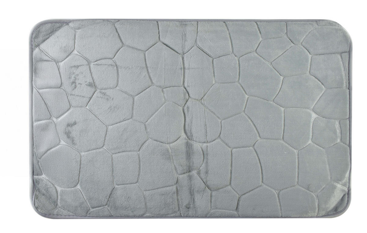 BADTEPPICH Zac Grau 80/50/2 cm Textilien - Grau, Textil (50/80cm) - Mondex
