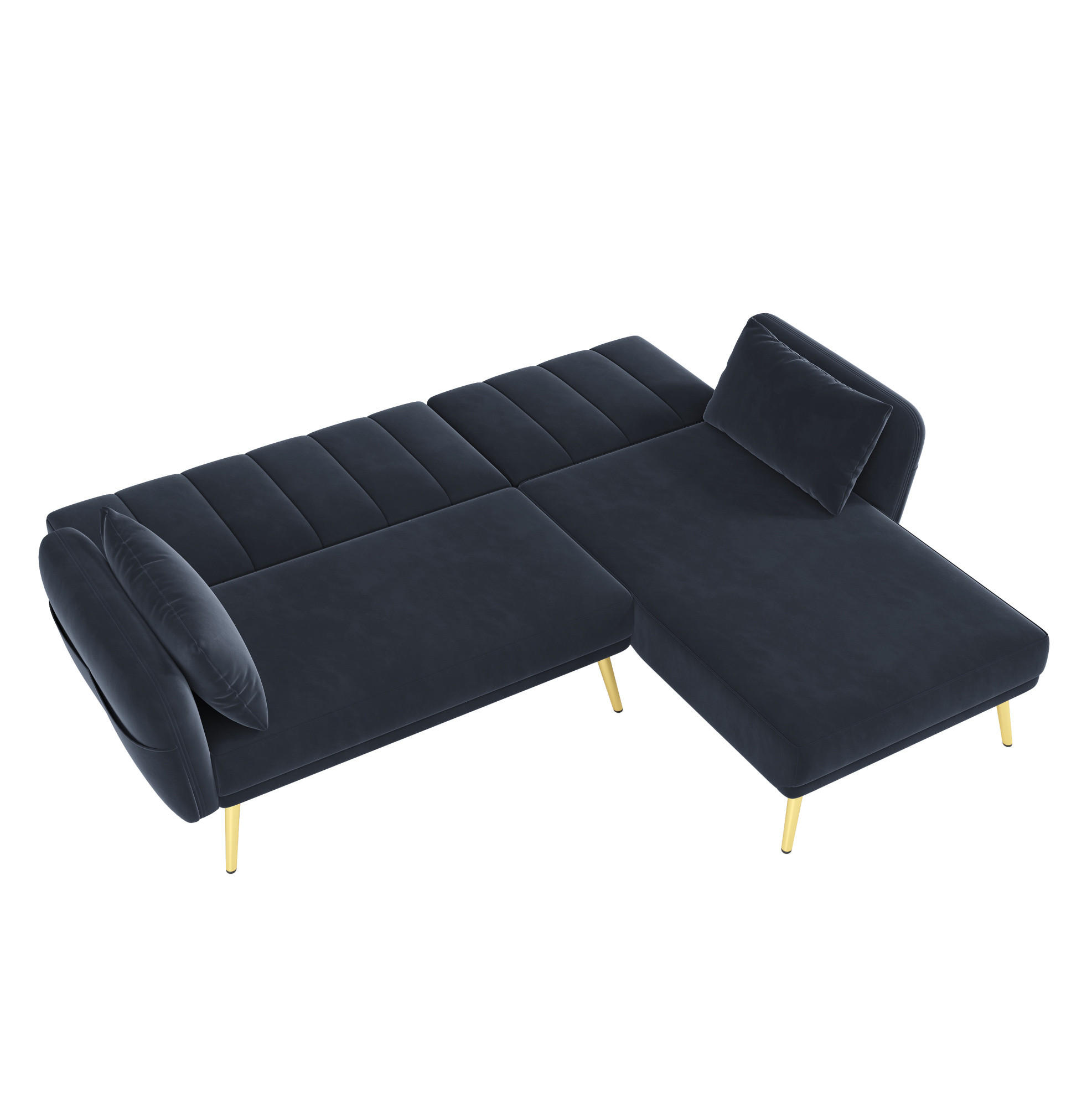 ECKSOFA, Samt mit Schlaffunktion & verstellbarer Rückenlehne, 191,5/130,5/80 cm, Schwarz - Schwarz, Textil (130.5/191.5cm) - Redom