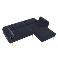 ECKSOFA, Samt mit Schlaffunktion & verstellbarer Rückenlehne, 191,5/130,5/80 cm, Schwarz - Schwarz, Textil (130.5/191.5cm) - Redom