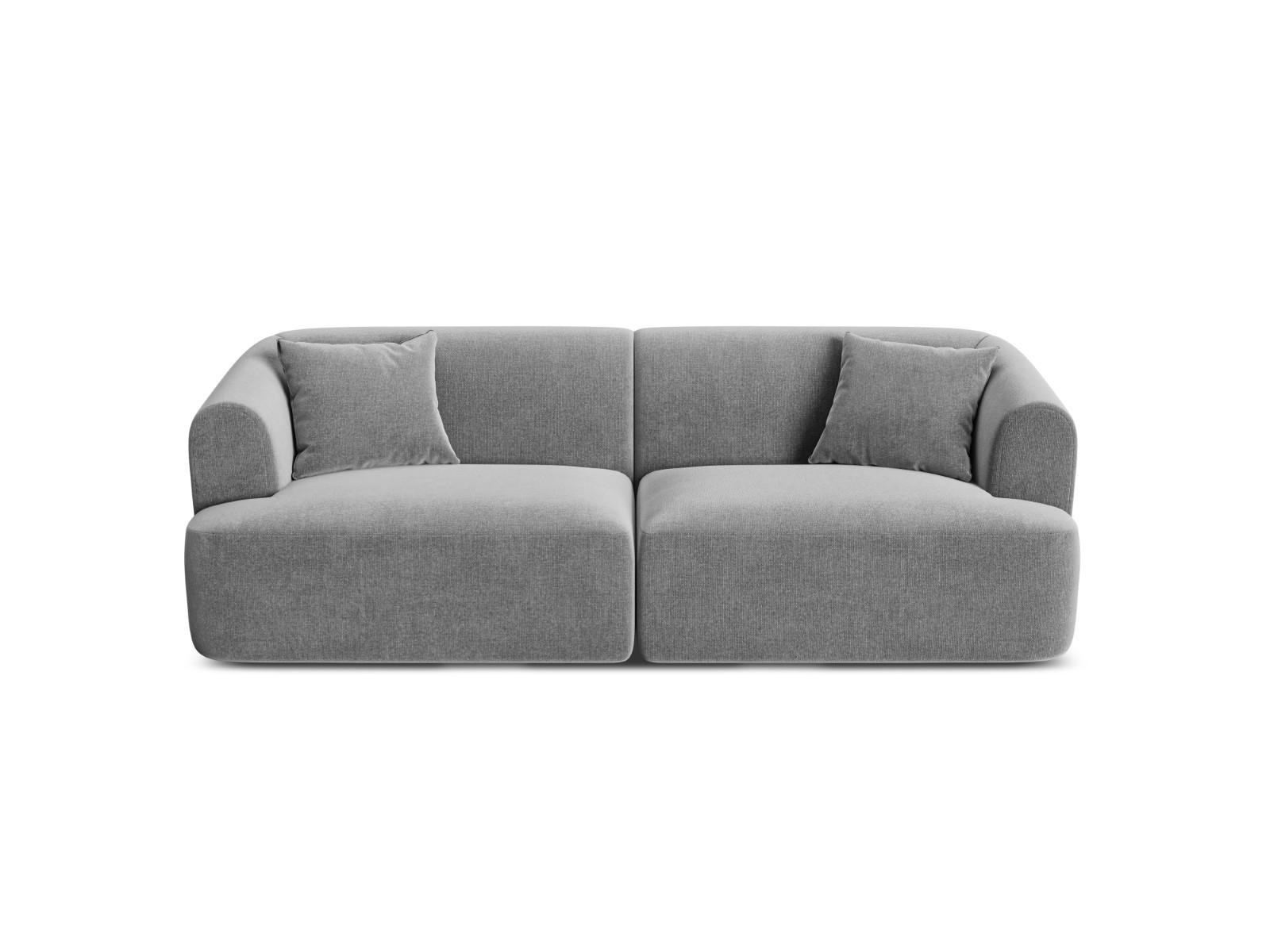 MODULARES-SOFA Campi aus Samt grau 3 Sitzplätze - Grau, Textil (90/70/220cm) - Cosmopolitan Design
