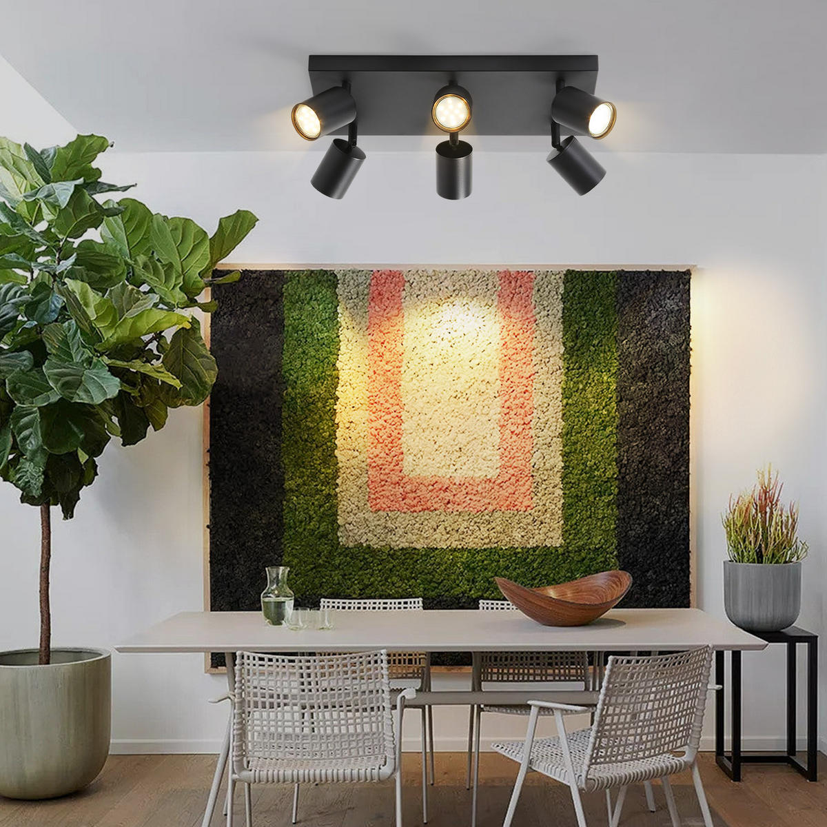 STRAHLER Bergheim 6-flammig 40/20/14.4 cm - Schwarz, Metall (40/20/14.4cm) - Nettlife