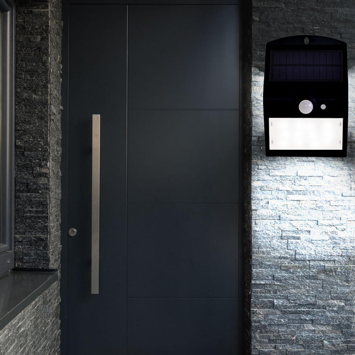 LED WANDLEUCHTE Kunststoff Schwarz 2er Set - Schwarz, Kunststoff (14.5/9.6/7.9cm)