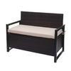 POLY-RATTAN 2ER SITZBANK Braun, Beige - Beige/Braun, Kunststoff (117/87/57cm) - MCW
