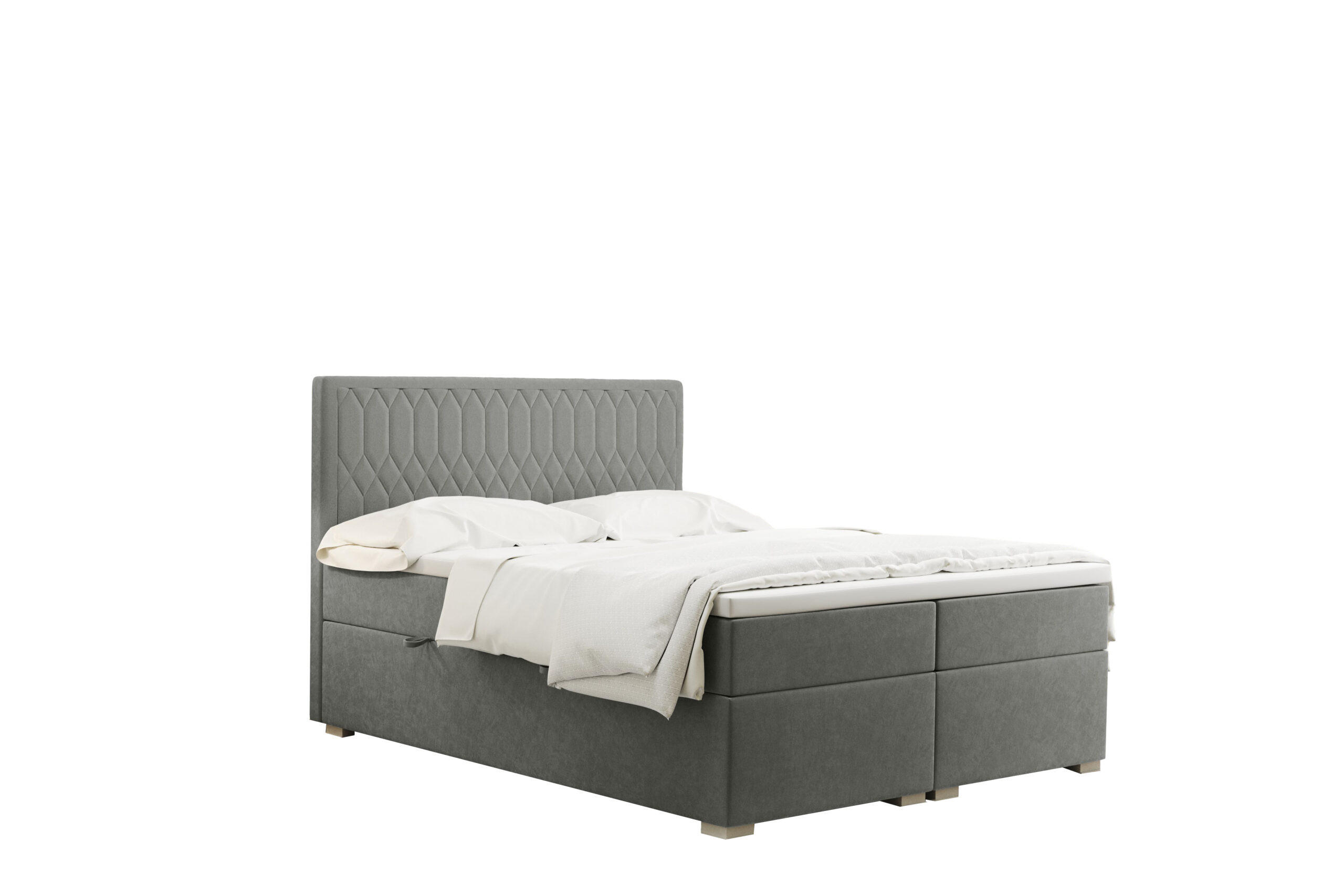 BOXBETT RIMINI Stoff Riviera Grau 120x200 cm H3-Bonell - Grau, Holz/Kunststoff (120/200cm) - Kaiser Möbel
