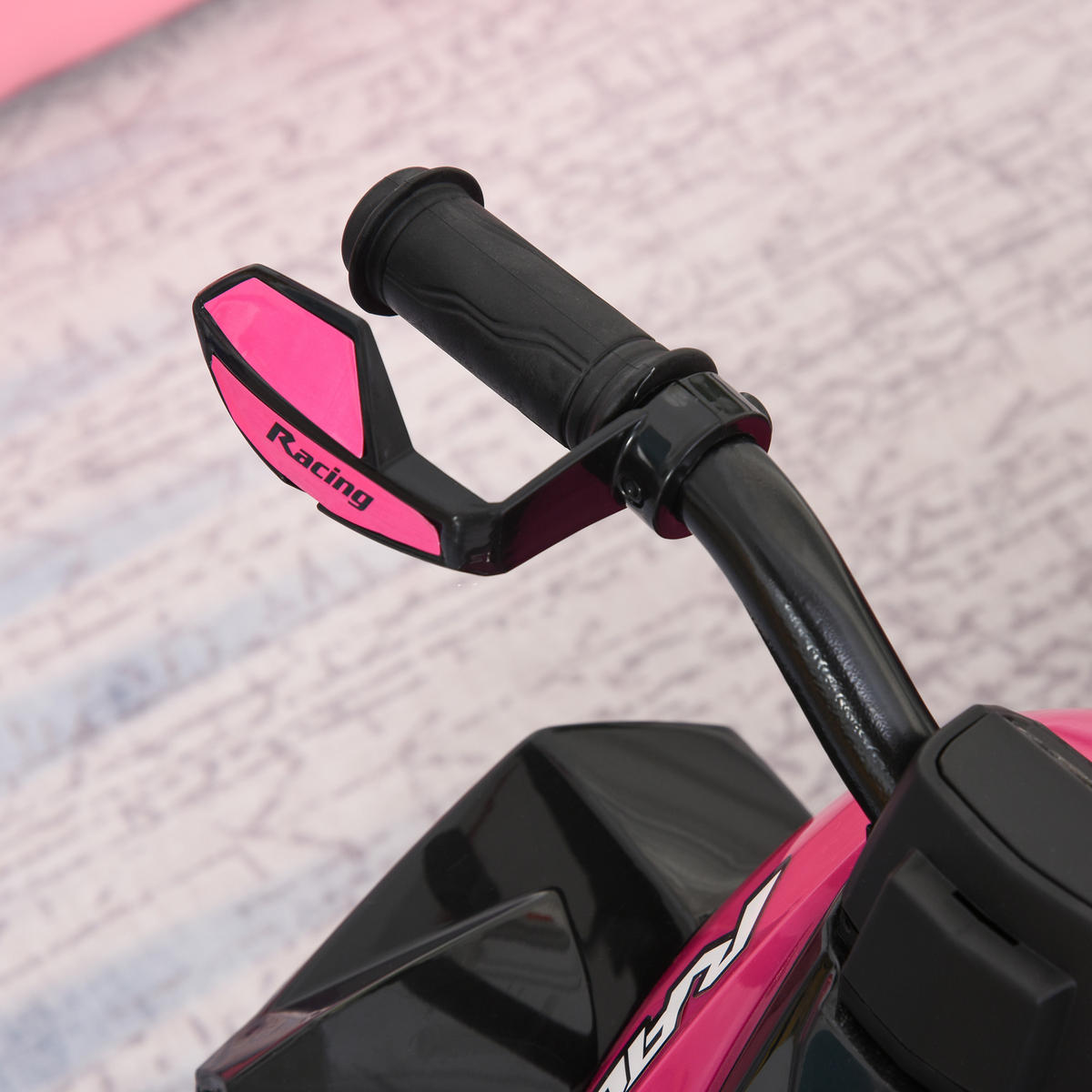 KINDERQUAD DE-16913 mit LED-Licht & Sound Pink/Schwarz - Pink, Kunststoff (67/38/44cm) - ComfortXL
