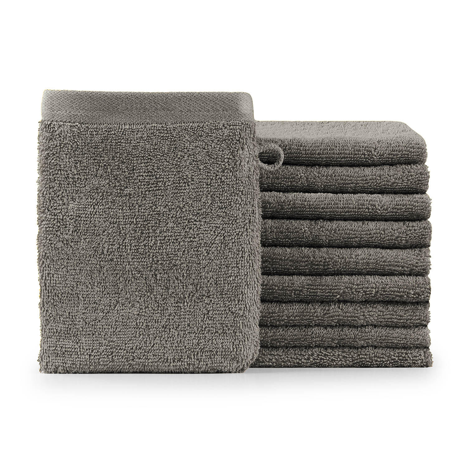 WASCHLAPPEN 10er-Set, 10x Waschlappen 15/20 cm, Grau - Grau, Textil (15/20cm) - Blumtal