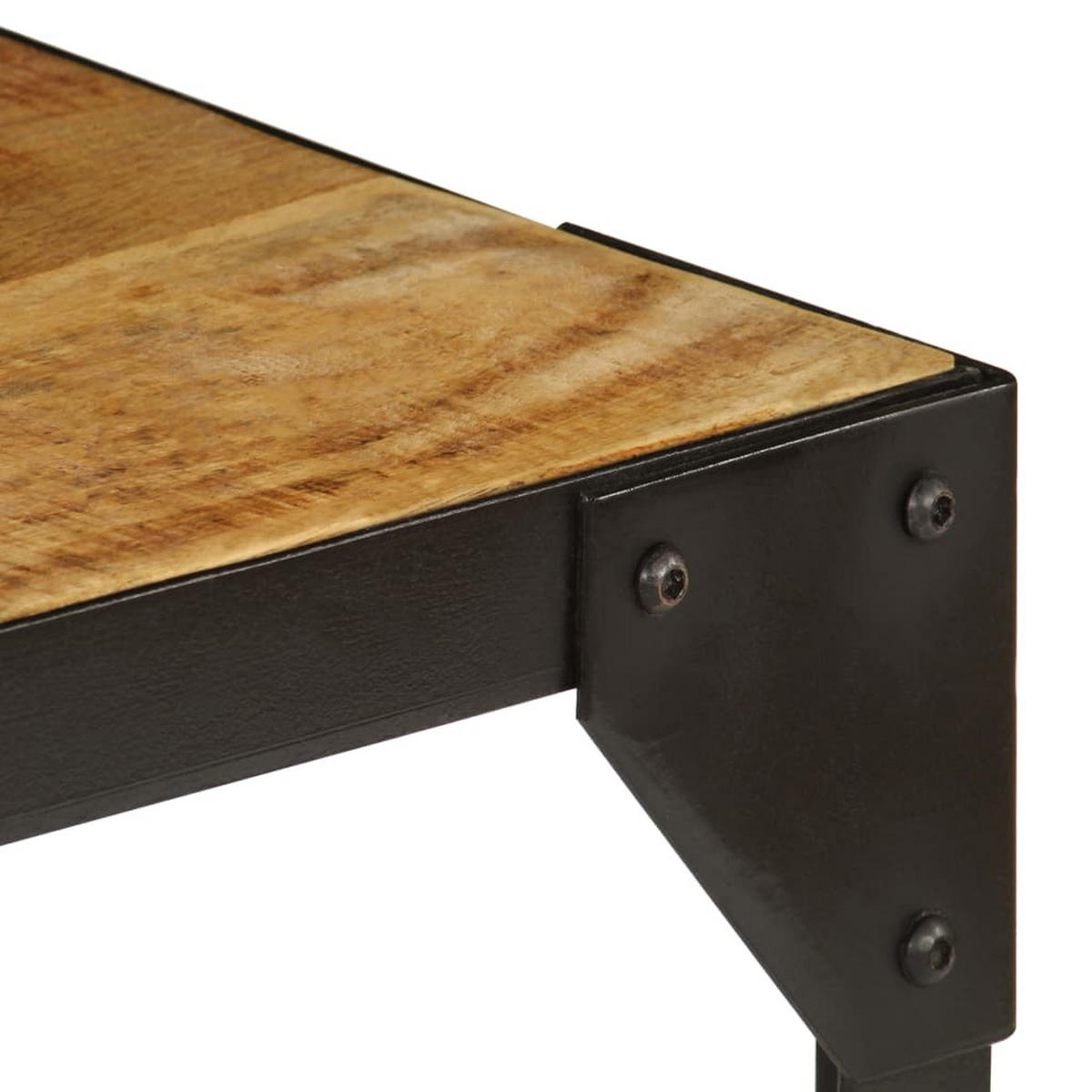 COUCHTISCH Raues Massives Mangoholz und Stahl 110 cm - Braun, Holzwerkstoff (110/55/35cm) - furnicato