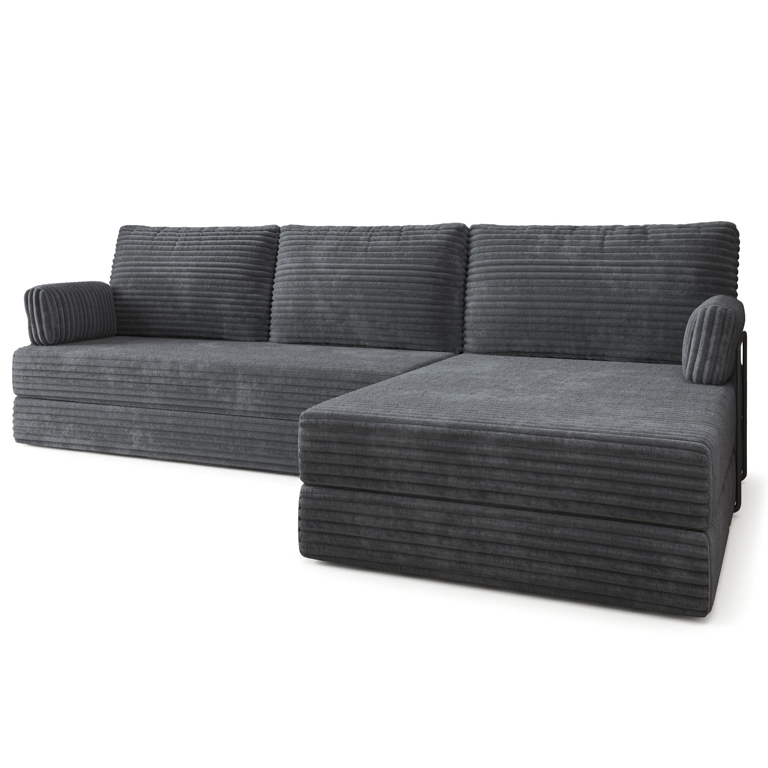 Masseno Ecksofa Dunkelgrau 270x160 cm