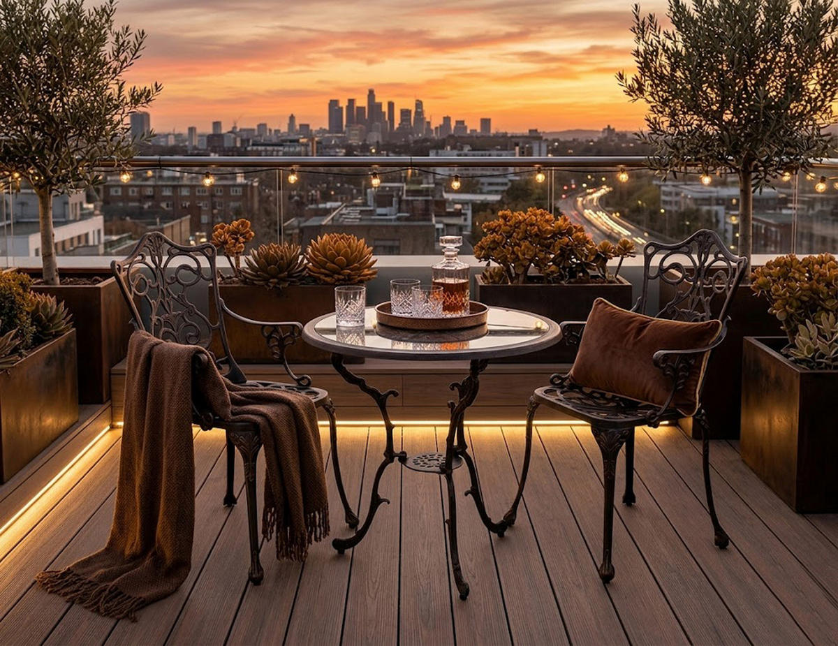 BISTROSET Boulder - Jugendstil - 3-teilig, Aluguss antik bronze - Braun, Metall - TPFGarden