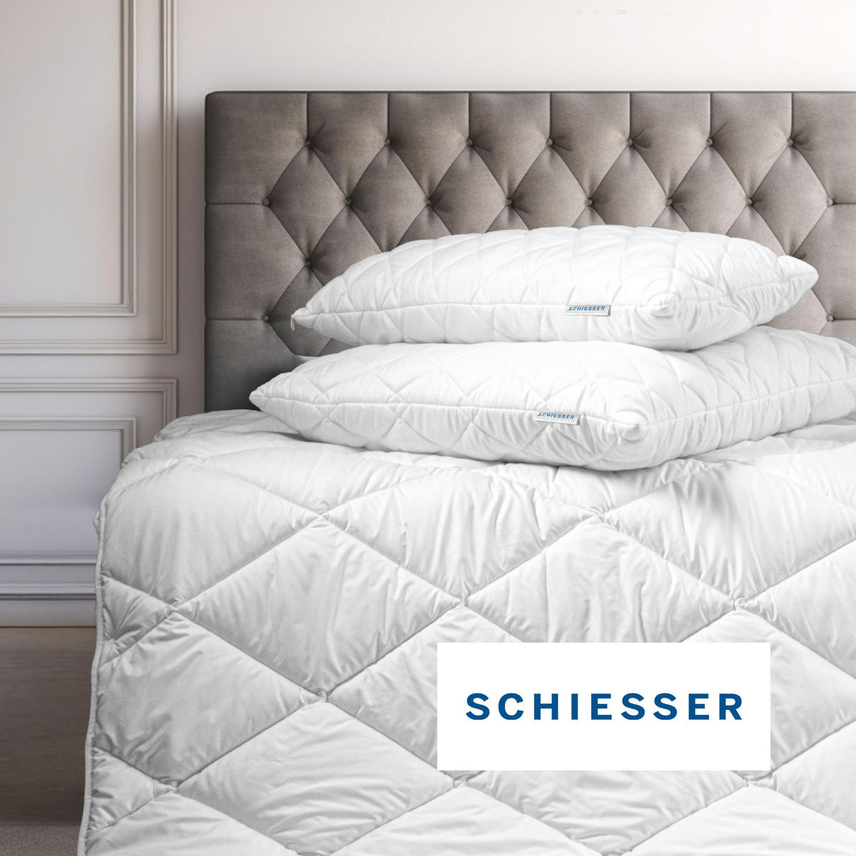 GANZJAHRESBETTDECKE Hygge - Mikrofaserbezug - Füllung aus silikonisierter Polyester-Hohlfaser - 155x220 cm - Weiß - Weiß, Textil (155/220cm) - SCHIESSER