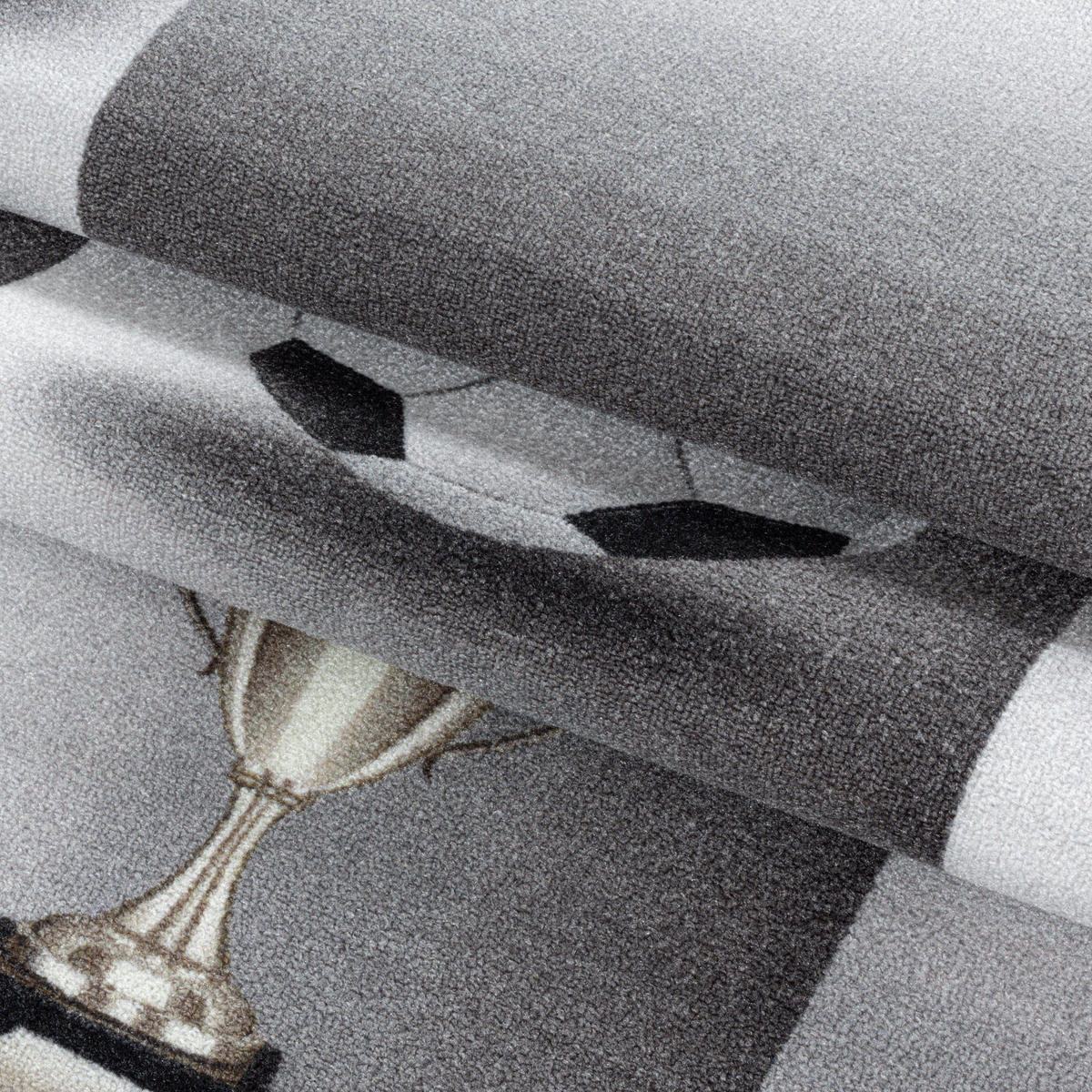 TEPPICH Kinderzimmer Fußball Bunt Waschbar Spielzimmer Strapazierfähig Grau 100x150 cm Flur – TRAUN - Grau, Textil (100/150cm) - KADIMA DESIGN